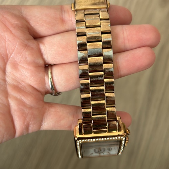 💎 3/$50💎Michael Kors Fossil Watch, Rose Gold/Gold with Square Face - Picture 2 of 4